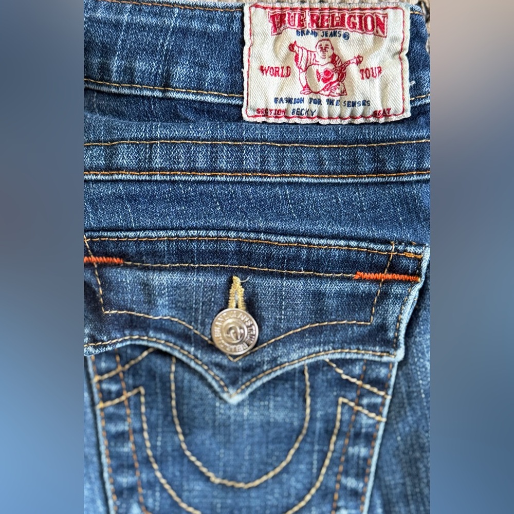 True Religion Authentic Vintage Becky Low Rise Blue Women's Jeans - Picture 5 of 6